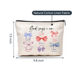 God Says You Are Cosmetic Bag, Inspirational Bible Verse Makeup Bag for Women,