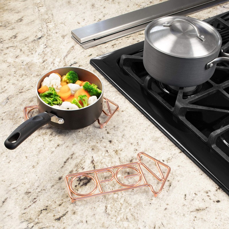 Spectrum Diversified Open Sign Trivet, Steel Cooling Rack for countertops
