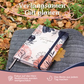 Calendar 2026 - Weekly Planner 2026 A6 from Jan - Dec 2026, Pocket Calendar 2026 with 2 Bookmarks, Back Pocket and Pen Loop, 15.5 x 10.5 x 1.7 cm