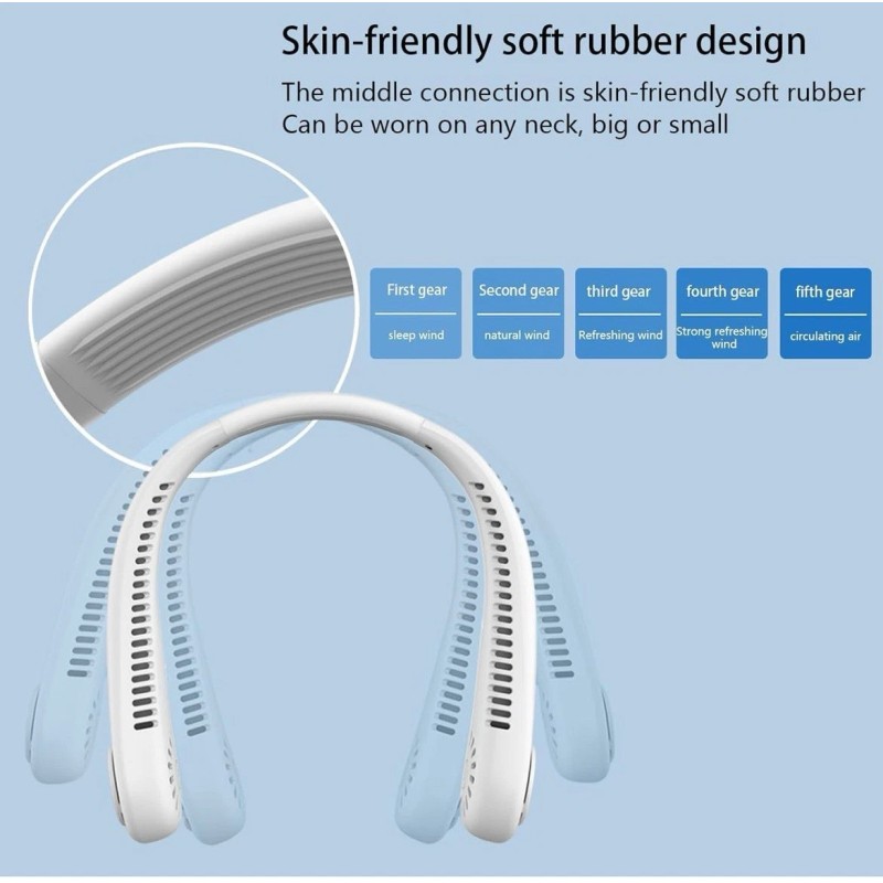 Rezithger Neck Fan Instant cooling device hands-free rechargeable white