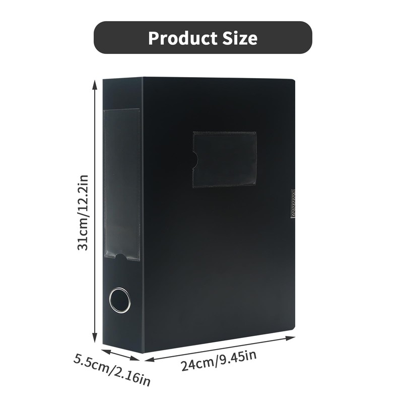 4 Pack Box Files A4,Plastic Box File with Lid,55mm Spine