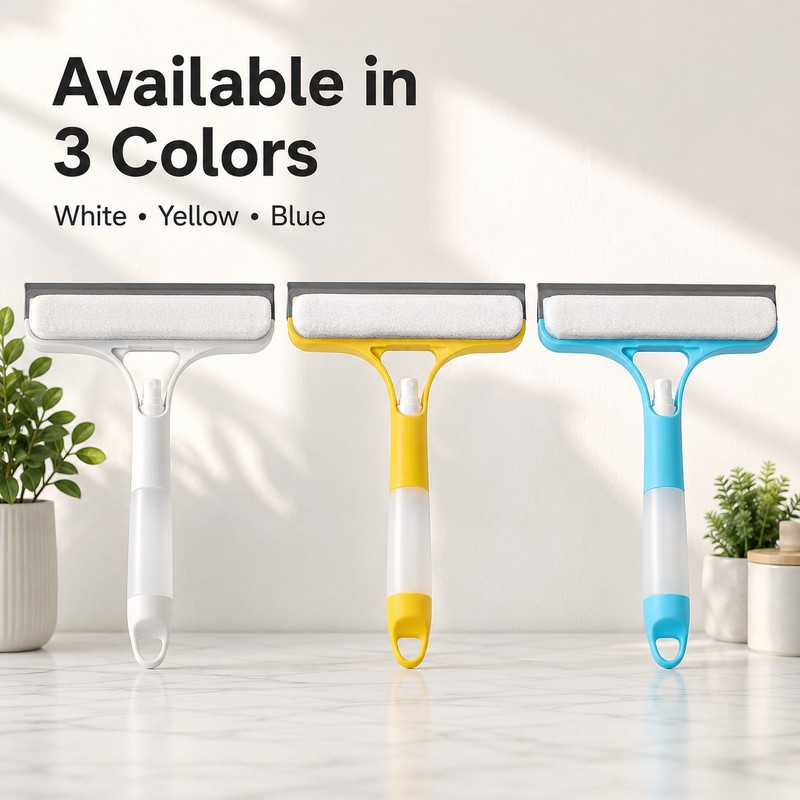 3-in-1 Window Cleaning Squeegee for Glass & Mirrors – Built-In