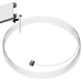 Perlon Cable Slider - Pack of 10 - Transparent Cable for Hanging and Hanging - 200 cm