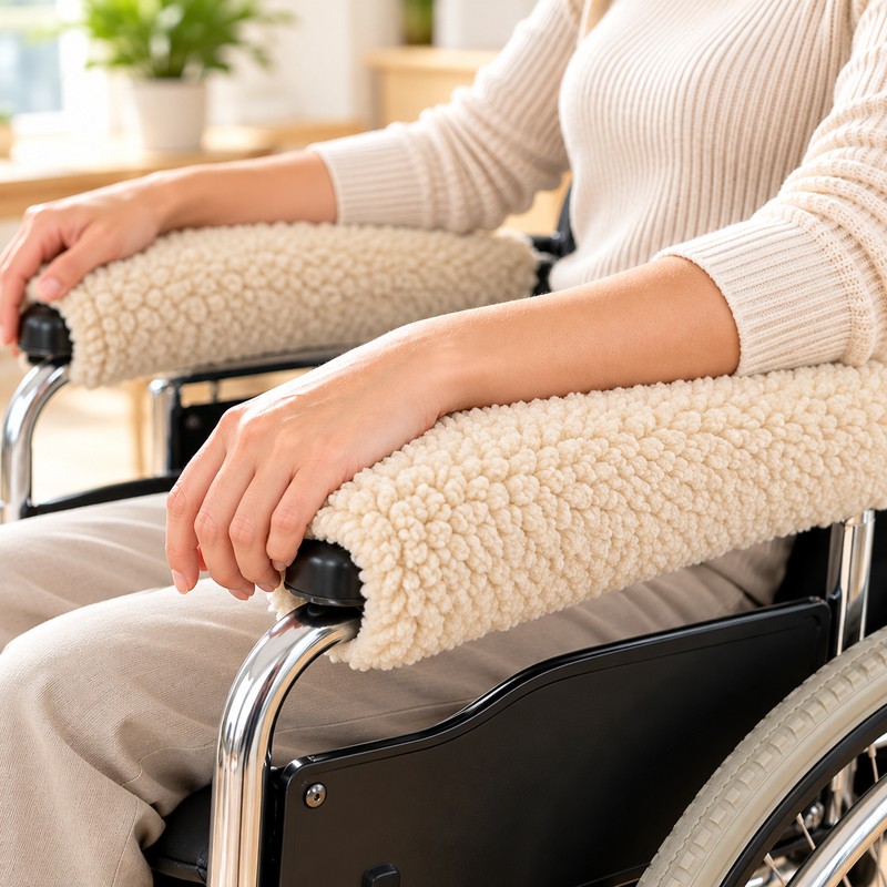 Wheelchair Armrest Covers for Daily Comfort – Soft Plush Chair