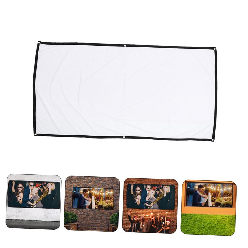 TEHAUX Portable Polyester Projector Screen Movie Projection Curtain for Outdoor