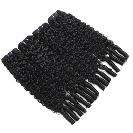 Curly Hair Extensions 3C4A Water Wave Bundles Burmese Hair Bundles 20 22 24 26 Inch 100% Unprocessed Virgin Remy Hair with Spiral Ends