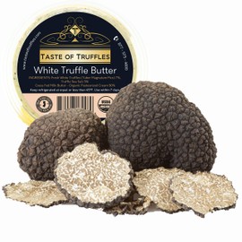 Fresh Black Burgundy Truffles (Tuber Uncinatum) 4 oz (112gr) and TASTE OF TRUFFLES White Truffle Butter