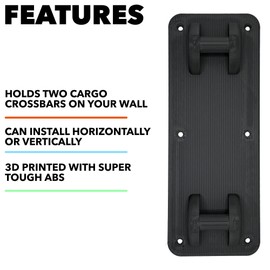 TWRAPS Cargo Crossbars Wall Mount Plates for Rivian R1T & R1S, 800 lbs Weight Capacity