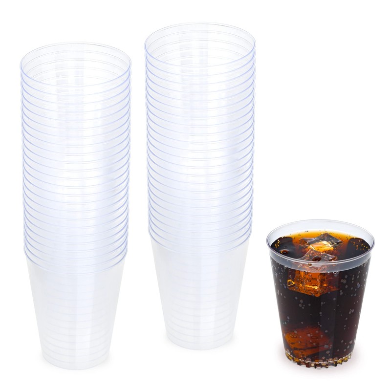 STACKABLES 8oz Clear Hard Plastic Cups - Pack of 50