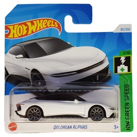 Hot Wheels - Delorean Alpha5 - HW Green Speed 7/10 - HTB84 - Short Card - DMC - White - Mattel 2024-1:64