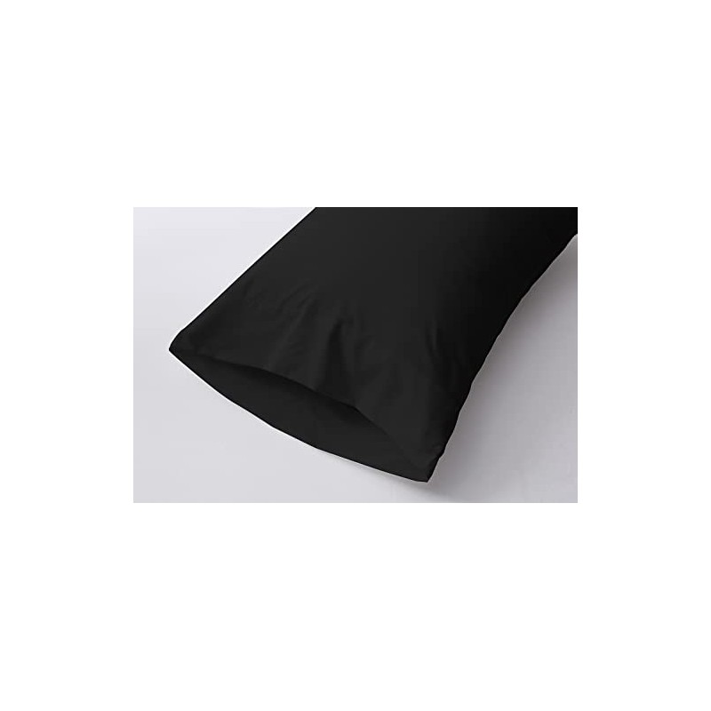 Lanest Housing Pillow Cases Queen, 2 Pack Black Microfiber Pillow
