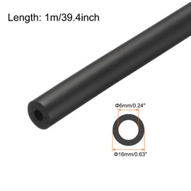 Rebower 1/4" ID Pipe Insulation Tubing 3/16" Thick Heat Preservation Foam Tube, [for Plumbing Freeze Protection Exercise Handle] - 5/8" OD/3.3ft/Black(6x16mm)