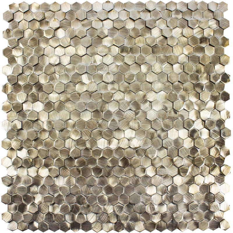McAllen Gold Aluminium Metal Mosaic Tiles