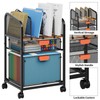 Marbrasse Rolling File Cart with Adjustable Dividers, Mobile File Cabinet