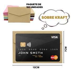 CHENGBAO 100 Mini Colores Surtidos de Pequeños Sobres Coloridos,sobres kraft de 10 * 7cm para invitaciones, oficina,tarjetas de visita, tarjetas de regalo (100 piezas en 10 colores)