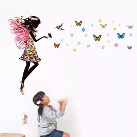 DaraBaby Hada De Pie Con Mariposas, Vinil Decorativo