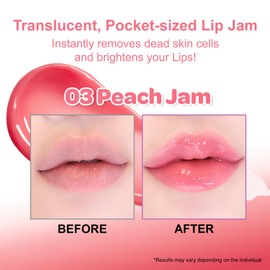 COLORGRAM Tintin Dory Lip Jam 03 Peach Jam | Tinted Lip Jam, Hydrating & Plumping Lip Balm with Lightweight, Non-Sticky Formula | Clear Radiance & Semi-Transparent Color