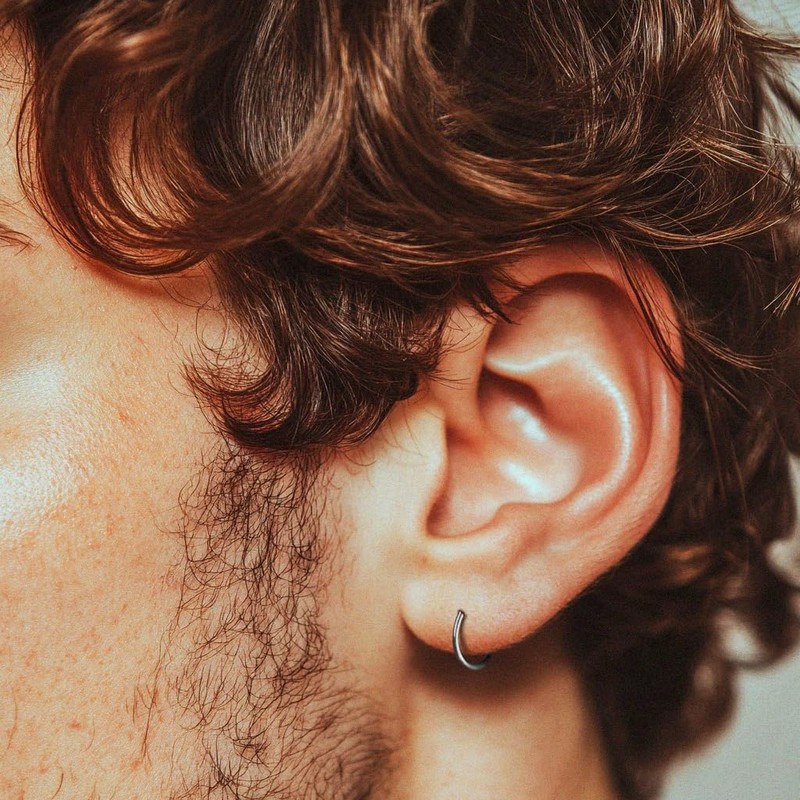 Treuheld® Segment Piercing Clicker Titanium 68 Variants, silver