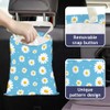 DELORIGIN Car Garbage Bag with Daisy Floral Print, Hanging Bin