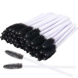 Paquete de 300 cepillos desechables para pestañas postizas para extensiones de brochas de maquillaje, aplicadores, kit de herramientas, Blanco/Negro