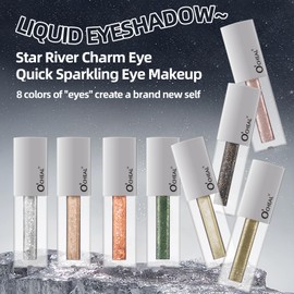 O'CHEAL Shiny Liquid Metallic Eyeshadow, Quick Drying, Long-Lasting Pigmented Coverage Handle with One Wipe, Coloured Stick Eyeliner 4ml 05#