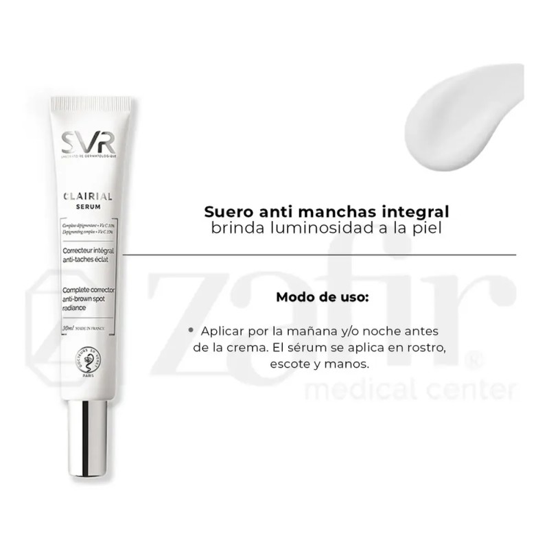 Serum Antimanchas SVR Clairial 30ml Noche Rostro Piel Sensible