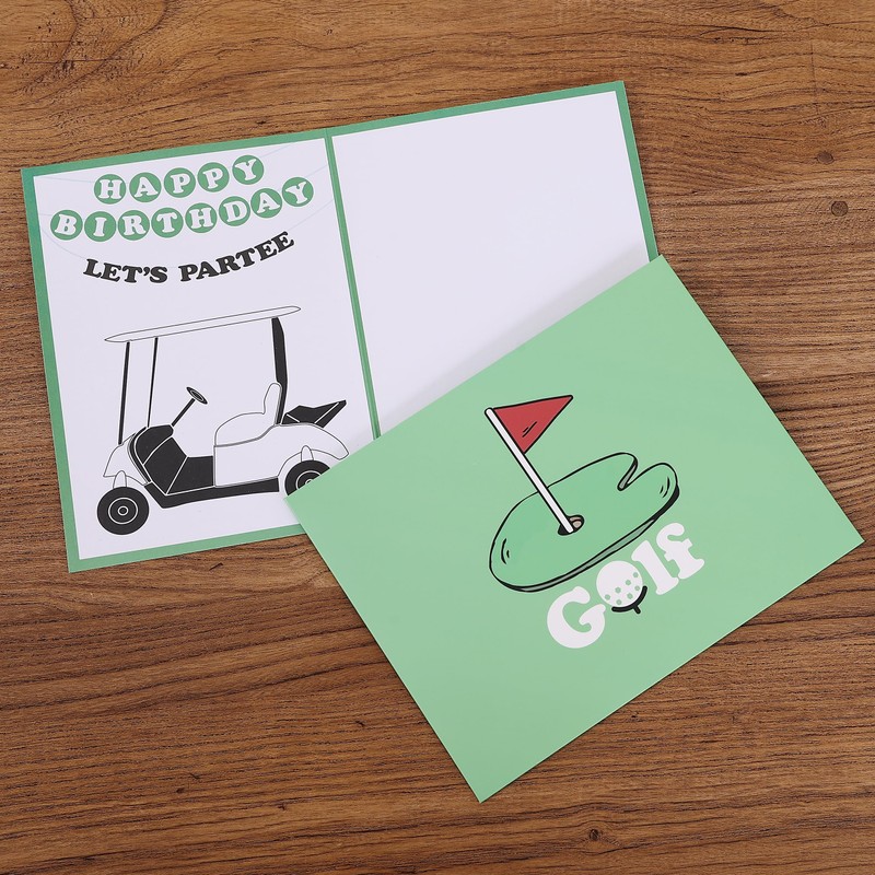 Sumerk Golf Greeting Card with Envelope and 2 Birthday Stickers