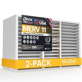 BNX TruFilter 16x25x5 (15.88’’ x 24.75’’ x 4.38‘’ Honeywell Compatible 4”) MERV 11 Air Filter (2-Pack) - MADE IN USA - AC Furnace Filters for Allergies, Dust, Pet, Smoke, Allergy MPR 1200 FPR 7