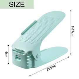 Asdays Shoe Holder, Shoe Storage, Shoe Holder, Set of 6, Height Adjustable, Space Saving, 2x Storage Capacity (White)