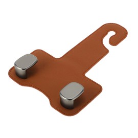 Partuto 1 Pcs Universal Car Seat Headrest Hook for Most Car, SUV, Truck Car Seat Back Organizer Hooks Sturdy Faux Leather Metal Orange 7.09"x4.96"