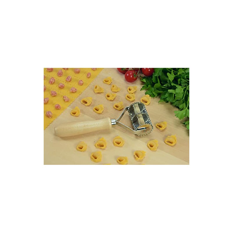 Art.18 Tagliapasta Dentato 8 Quadri al Giro, Acciaio Inossidabile, Marrone