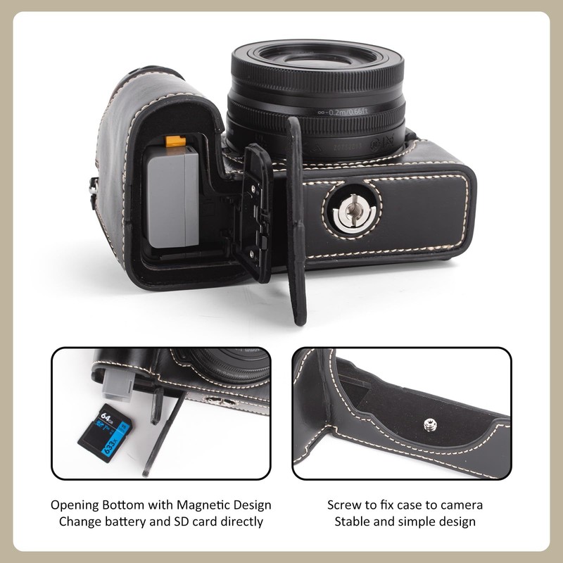 MUZIRI KINOKOO Case for Nikon Z50 II Camera, PU Leather