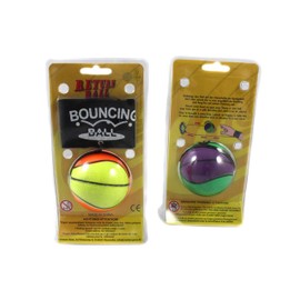 ELLUG 2700031 Set of 2 Springball / Return Ball / Bouncy Ball Diameter 6.3 cm Bracelet and Cord, Safety Clip, Football/Basketball/Tennis Ball/Baseball