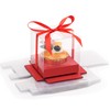 EUSOAR Disposable Clear Cupcake Holder, 12pcs 3.5 Inch Plastic Red