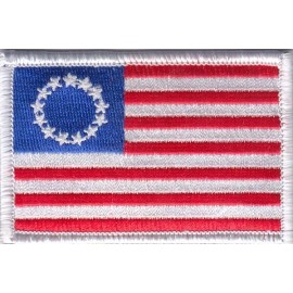 Unbranded USA Betsy Ross Flag (W) Embroidered Patches 3"x2" iron-on