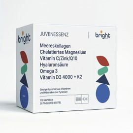 Vitamin D3 K2 + Omega 3 + Magnesium + Meereskollagen mit Hyaluronsäure – Altersmanagement, 4 Nahrungsergänzungen in 1 Packung für Gesundheit und Wohlbefinden I 28 Dosen
