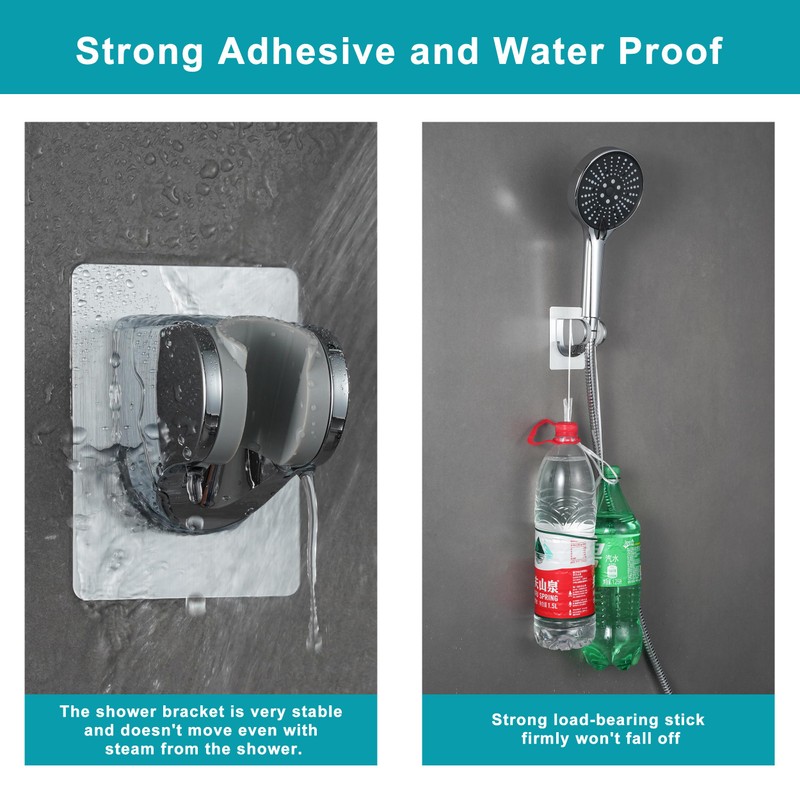 GwernKB Shower Head Holder Strong Adhesive No Drilling Wall Mount