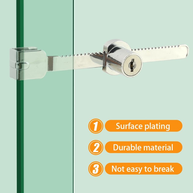2 Pack Sliding Glass Door Ratchet Lock, Glass Display Case