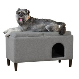 Paws & Purrs Modern 32" Wide Pet Ottoman Bed for Small to Medium Dog or Cat
