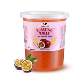 BREXONIC Passion Fruit Popping Boba Pearls, 2 LB – Bursting Tea Balls for Bubble Tea, Smoothies and Desserts. Fruity Topping in Strawberry & Blueberry - Flavour: Blueberry