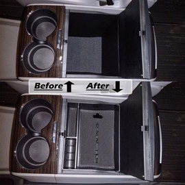 EDBETOS Center Console Organizer Tray Compatible with Sienna Accessories 2011-2015 2016 2017 2018 2019 2020 Secondary Armrest Storage Glove Box Dividers MPV ABS Black Materials (BlackSienna)