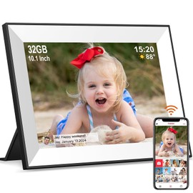 Frameo Digital Picture Frame,WiFi Digital Photo Frame with 10.1 Inch 1280x800 IPS Touch Screen,Easy Load from Phone 32GB Digital Frame,Auto Rotating Pohto/Video by Electronic Picture Frame,Best Gift…