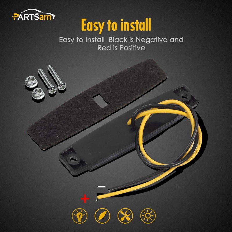 Partsam 20Pcs 3.8" Thin line Amber/Red LED Marker Clearance Lights