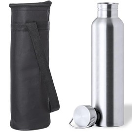 noTrash2003 Cool Bag for Hanging with 1.5 L Stainless Steel Insulated Flask, BPA-Free Screw Cap, Adjustable Shoulder Strap, Small Cool Bag for Drinks, Cool Box for Outdoors, Travel in Black