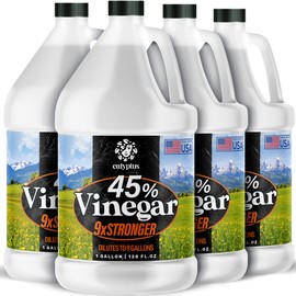 Calyptus 45% Pure Super Concentrated Vinegar | Dilutes to 36 Gallons | 9x Power Concentrate Vinegar | 4 Gallons
