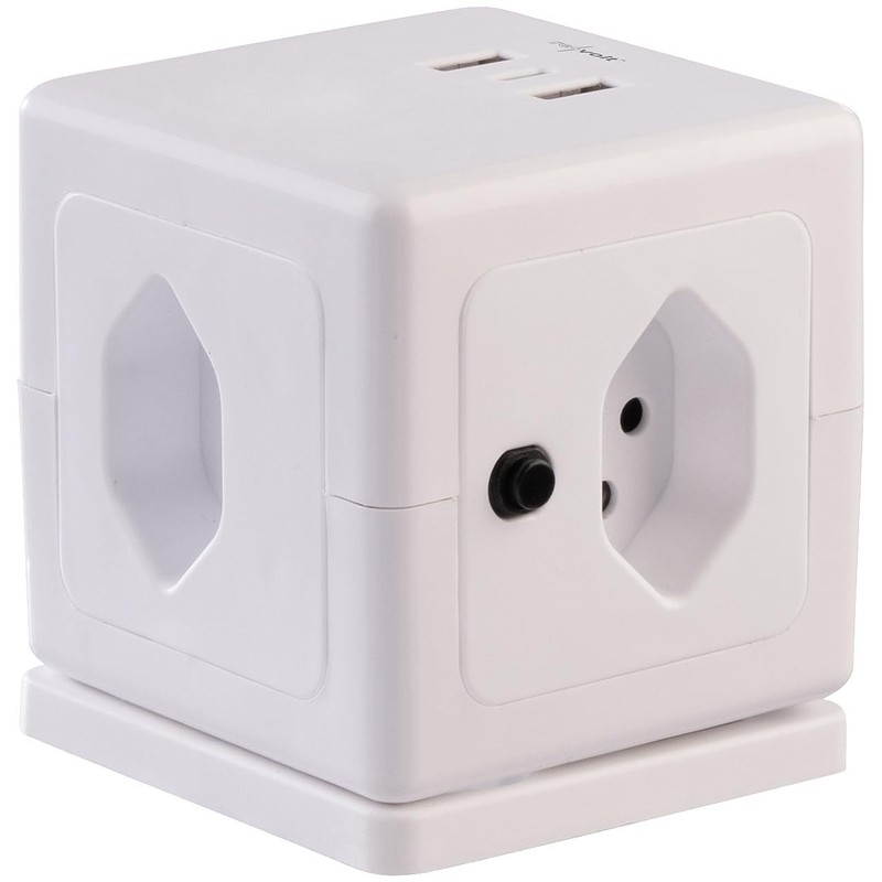 revolt Switzerland Socket Cubes: Set of 2 4-Way Socket Cube