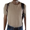 Barsony Brown Leather Vertical Cross Harness Shoulder Holster for Charter