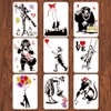 INFUNLY 9pcs Banksy Wall Stencil Set 11.6X8.2 Reusable Street Draffiti
