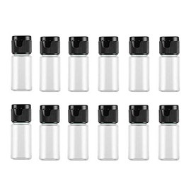 12PCS 10ML/0.34Oz Empty Reusable Empty Plastic Clear Pour Bottle with Flip Cap Lid Cosmetic Makeup Travel Sample Packing Containers Jars Vial Storage Container for Emollient Water Shower Gel Emulsion