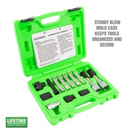 OEMTOOLS 37275 Alternator Decoupler Pulley Service Kit, Alternator Pulley Removal Tool, Automotive Puller Tool Set, Alternator Decoupler Pulley Tool